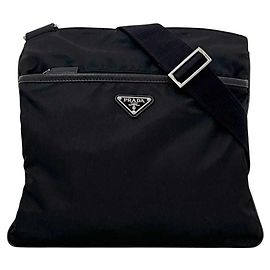 Prada Tessuto Nylon Schultertasche Schwarz