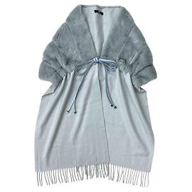 Stole Fendi Candy en cachemire et soie Bleu clair