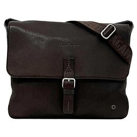 Sac à épaule en cuir marron Salvatore Ferragamo Marron