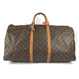 Louis Vuitton Monogram Keepall 60 Castaño