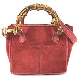 Borsa Mini 2-Way GUCCI Vintage Bamboo Rosso