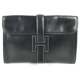 Hermès Hermes Vintage Jige PM Clutch Tasche Schwarz