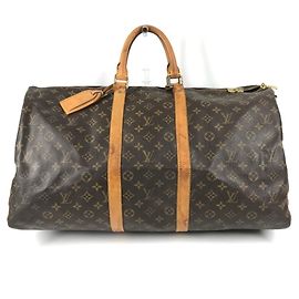 Borsa Louis Vuitton Monogram Keepall Bandoulière 55 Marrone