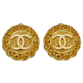 Chanel Gold Clip-Ohrringe Golden