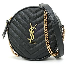 Autre Marque Borsa a tracolla Saint Laurent in vinile con catena Nero