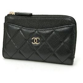 Chanel Timeless Classic L-shaped Coin Card Case Black