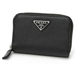 Prada Saffiano Triangle Münzbeutel Schwarz