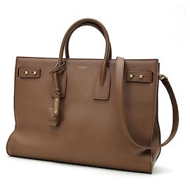 Autre Marque Borsa Saint Laurent Thin Large Sac de Jour Marrone Bianco