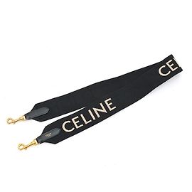 Céline Bolso de hombro Celine de jacquard con correa larga Negro