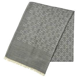 Gucci Stola aus Seide und Wolle mit GG-Muster Braun