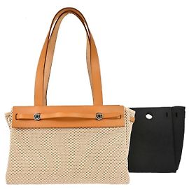 Hermès Hermes Herbag Cabas Toile and Leather GM Beige