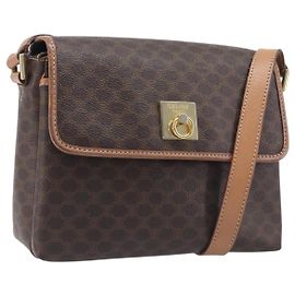 Céline Sac à épaule Celine Macadam Canvas Marron