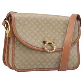 Céline Celine Macadam Shoulder Canvas Beige