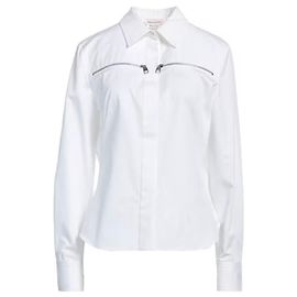 Camisa branca em algodão Alexander McQueen Branco