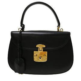Gucci Lady Lock Satchel Leder Small Schwarz