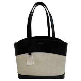 Salvatore Ferragamo Tote Bag aus schwarzem Canvas und Leder Schwarz
