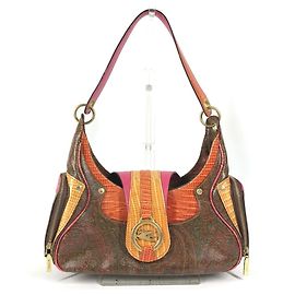 ETRO Vintage Paisley Pattern Logo Shoulder Bag Brown Multiple colors