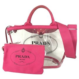 Bolso Tote Prada Canapaplex Logo Rosa Otro