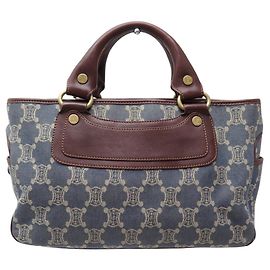 Céline BORSA A MANO VINTAGE CELINE BOGGIE IN CANVAS DENIM TRIOMPHE BLU Blu