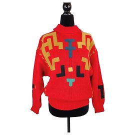 Iceberg Jean-Charles de Castelbajac Roter Alpaka Pullover Rot