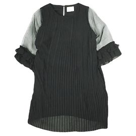 Autre Marque Robe en mousseline plissée Carolina Glaser Noir