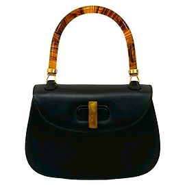 Sac à main Gucci en cuir de veau Noir