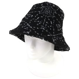 Cappello a secchiello Chanel COCOMark Pile Nero Bianco