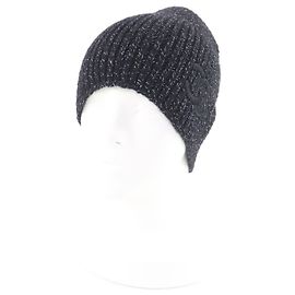 CHANEL Cashmere Knit Cap Black