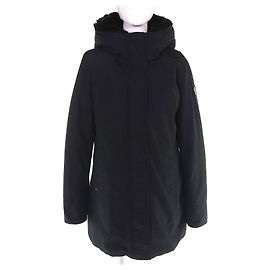Giacca in piumino in cotone e poliammide WOOLRICH BOULDER FAUX FUR Nero