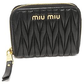 Miu Miu Matelassé Lambskin Coin Case Black
