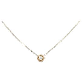 Autre Marque agete K10 Gold Diamond Necklace Golden
