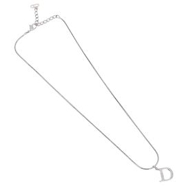 Christian Dior D Logo Anhänger Metall Silber