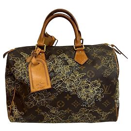 Louis Vuitton Monogram Dentelle Argent Speedy 30 Handtasche Braun Monogramm