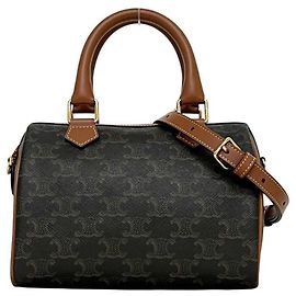 Céline Boston Bag Braun Leder und PVC Braun