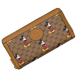 Portefeuille long Gucci en cuir beige Beige