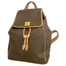 Céline Mochila Celine Macadam Brown Marrom