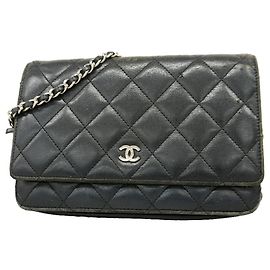 Carteira de Ombro com Corrente Chanel Matelassé Preto