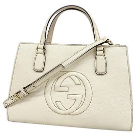 Gucci Soho Handtasche aus elfenbeinfarbenem Leder Roh