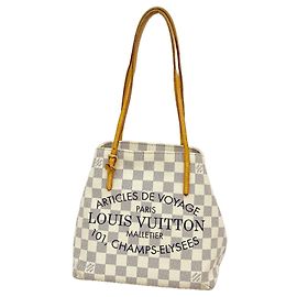 Saco de Ombro Louis Vuitton Damier Azur Cabas PM Branco