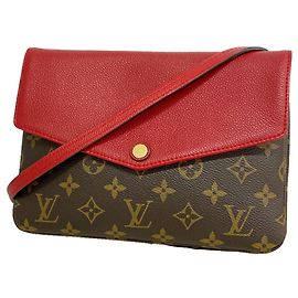 Borsa a tracolla Louis Vuitton Monogram Twice Marrone Fuschia