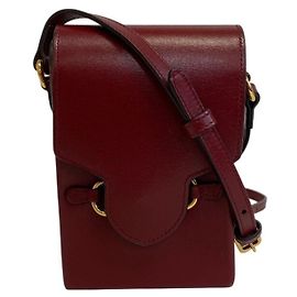 Sac à épaule Gucci Horsebit en cuir rouge Rouge