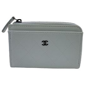 Portamonete Chanel Matelassé in pelle blu Blu