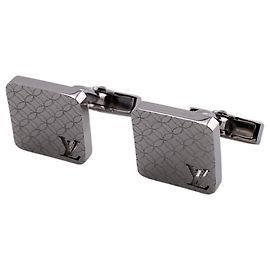 Boutons de manchette en acier inoxydable Louis Vuitton Champs-Élysées Argenté