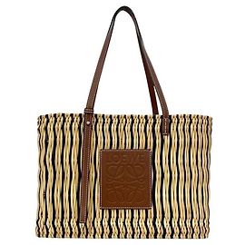 Sac cabas Loewe Square Basket Anagram Marron Beige