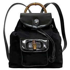 Mini zaino Gucci nero in nylon e pelle Nero