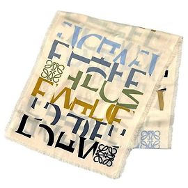 Loewe Multitone Anagram Scarf Multiple colors Beige