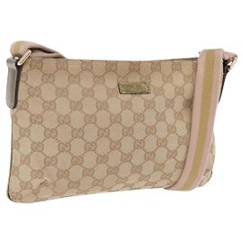 Gucci Web Strap Messenger GG Coated Canvas Large Beige