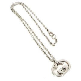Pendente a catena Interlocking G inciso Gucci Sterling Silver Large Argento
