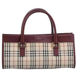 Burberry Nova Check Lona Nova Check e Couro Bege