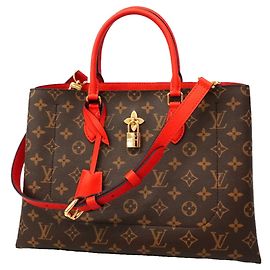 Borsa Tote Louis Vuitton Monogram Flower Rosso